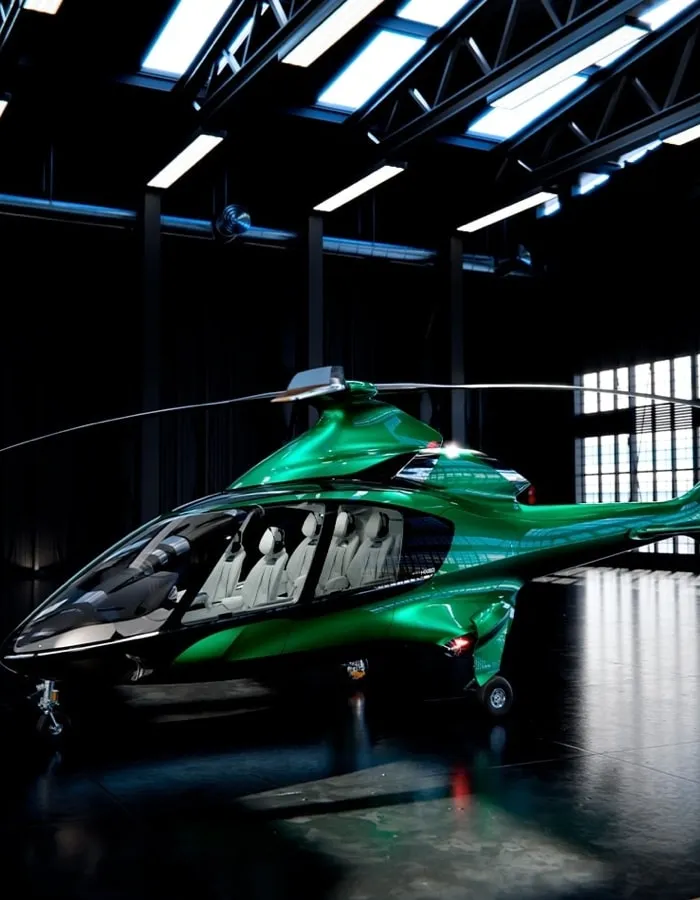Hill Helicopters in Hangar