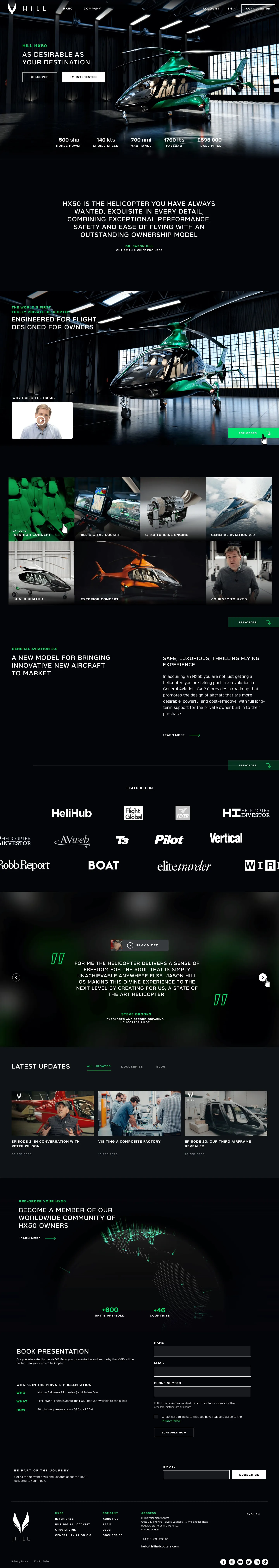 Hill Helicopters Website Design